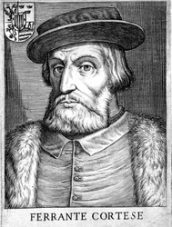 Hernan Cortes 1485-1547, Spaanse conquistador die Mexico veroverde