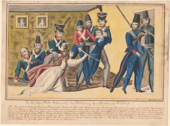 Heldhaftigheid van de Poolse moeders tijdens het begeleiden van hun kinderen naar Rusland, 1832
