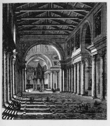 Geschiedenis van het Oude Rome. Sint-Pietersbasiliek is een laat-renaissancistische kerk gelegen in Vaticaanstad.