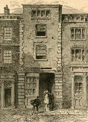 Huis dat naar verluidt werd bewoond door Dryden in Fetter Lane, 1897