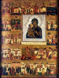 Icoon van Maria de Moeder Gods, Russisch, 17e eeuw