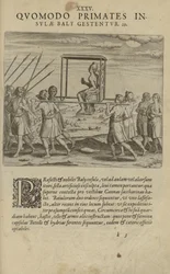 Illustratie uit het boek India Orientalis van onbekende auteur en uitgegeven door Excudebat Matthaeus Beckerus