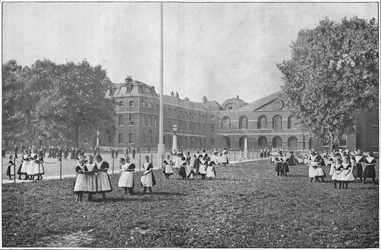 Op het terrein van het vondelingenhuis, Londen