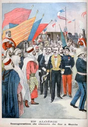 Inhuldiging van de spoorweg, Saida, Algerije, 1900