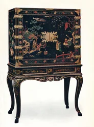 Ingelegd gelakt kabinet, ca. 1680, 1910