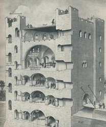 Binnen in de Donjon van een Normandisch kasteel, ca. 1934