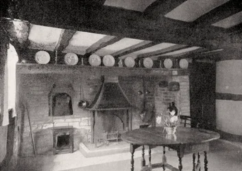 Interieur van Anne Hathaways Cottage, Stratford-upon-Avon, Warwickshire, Engeland, 1924-1926
