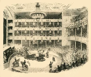 Interieur van Astleys Amfitheater in 1843, ca. 1878