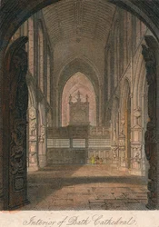 Interieur van de Kathedraal van Bath, 19e eeuw