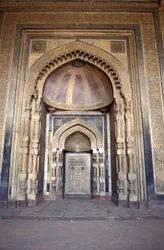 Interieur van de Mughal-moskee, Delhi, India