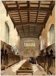 Interieur van de kapel van St Johns College, Cambridge, Cambridgeshire