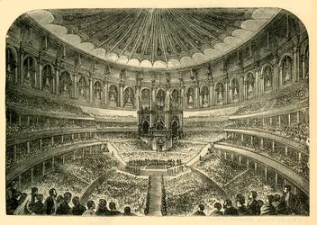 Interieur van de Albert Hall, c1876