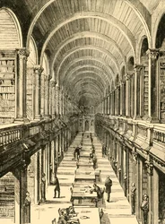 Interieur van de bibliotheek, Trinity College, 1898