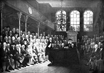 Interieur van het oude Lagerhuis, St. Stephens Kapel, 1793 ca. 1905