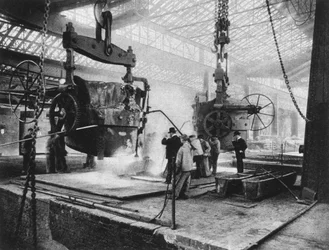 Interieur zicht, Krupp fabrieken, Essen, Ruhr, Duitsland, Eerste Wereldoorlog, 1917