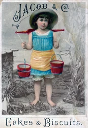 Jacob en Cos. Cakes & Biscuits, ca. 1900s-ca. 1920s. Reclame ansichtkaart
