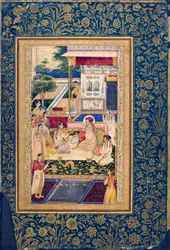 Jahangir en Prins Khurram met Nur Jahan, c1624-1625