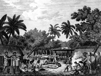 James Cook, Engelse navigator, getuige van mensenoffers in Tahiti Otaheite c1773 1815