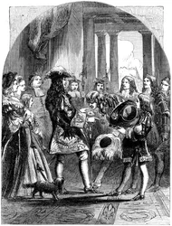 James II neemt afscheid van Lodewijk XIV van Frankrijk, 1689