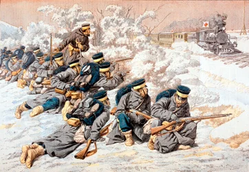 Japanners schieten op Russische Rode Kruis-trein, Russisch-Japanse Oorlog, 1904