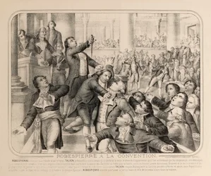 Jean-Lambert Tallien op het spreekgestoelte van de Nationale Conventie op 9 thermidor..., 1794.