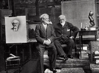 Jean Richepin, Franse dichter, dramaturg en romanschrijver, en Leon Bonnat, Franse kunstenaar, 1901