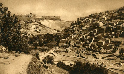 Jeruzalem - Kidronvallei, Siloam en stadsmuur, ca. 1918-ca. 1939