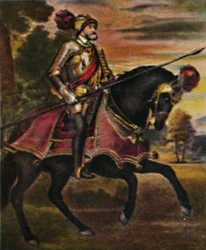 Keizer Karel V. 1500-1558. - Schilderij van Titiaan, 1934