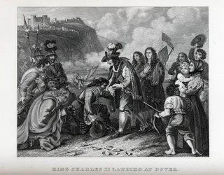 Koning Karel II landt in Dover