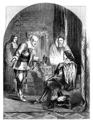 Koning Karel I 1600-1649 wordt opgeroepen voor zijn executie, c1902