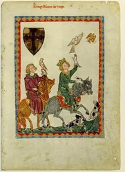 Koning Conrad de Jongere uit de Codex Manesse, tussen 1305 en 1340