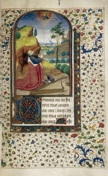 Koning David in gebed Getijdenboek, 1450-1499