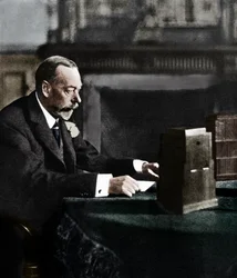 Koning George V spreekt tot het rijk op Eerste Kerstdag, Sandringham, 1935