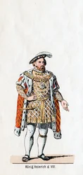Koning Hendrik VIII van Engeland, kostuumontwerp voor Shakespeares toneelstuk, Henry VIII, 19e eeuw
