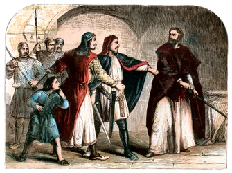 Koning Richard I in de gevangenis