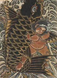 Kintaro met karper, 19e eeuw