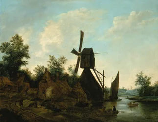 Landschap windmolen, 17e eeuw
