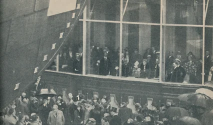 Te water laten van de gigantische nieuwe Britse lijnboot de RMS Queen Mary, 26 september 1934, 1936