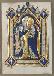 Blad uitgesneden uit een psalter: De Aankondiging, ca. 1260