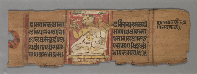 Blad uit een Jain-manuscript: Kalpa-sutra: tekst verso, 1278