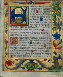 Blad uit een psalter en gebedenboek...1 van 3 uitgesneden bladeren
