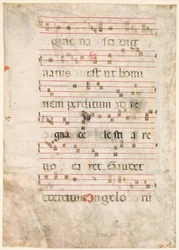 Blad uit een Antifonarium: Muziek verso, vroege 1300s