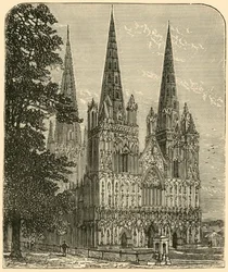 Lichfield Cathedral - De westelijke gevel, 1898