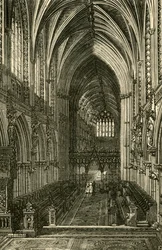 Interieur van de kathedraal van Lichfield, kijkend naar het westen, 1898