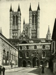 Lincoln Kathedraal en De Exchequer Poort