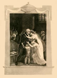 Lodewijk XVI neemt afscheid van zijn familie voor zijn executie, 1782, 1816