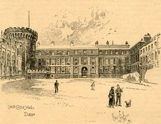 Lower Castle Yard, Dublin, Ierland, ca. 1890