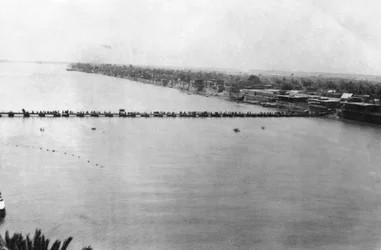Lage pontonbrug, Bagdad, Mesopotamië, WOI, 1918