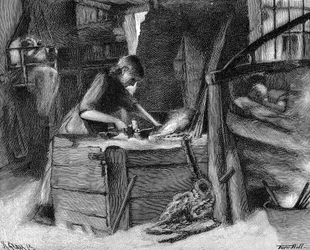Kettingen maken in het district Cradley Heath van het Black Country in de Engelse Midlands, 1890