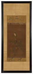 Manjushri rijdend op een leeuw, Muromachi-periode